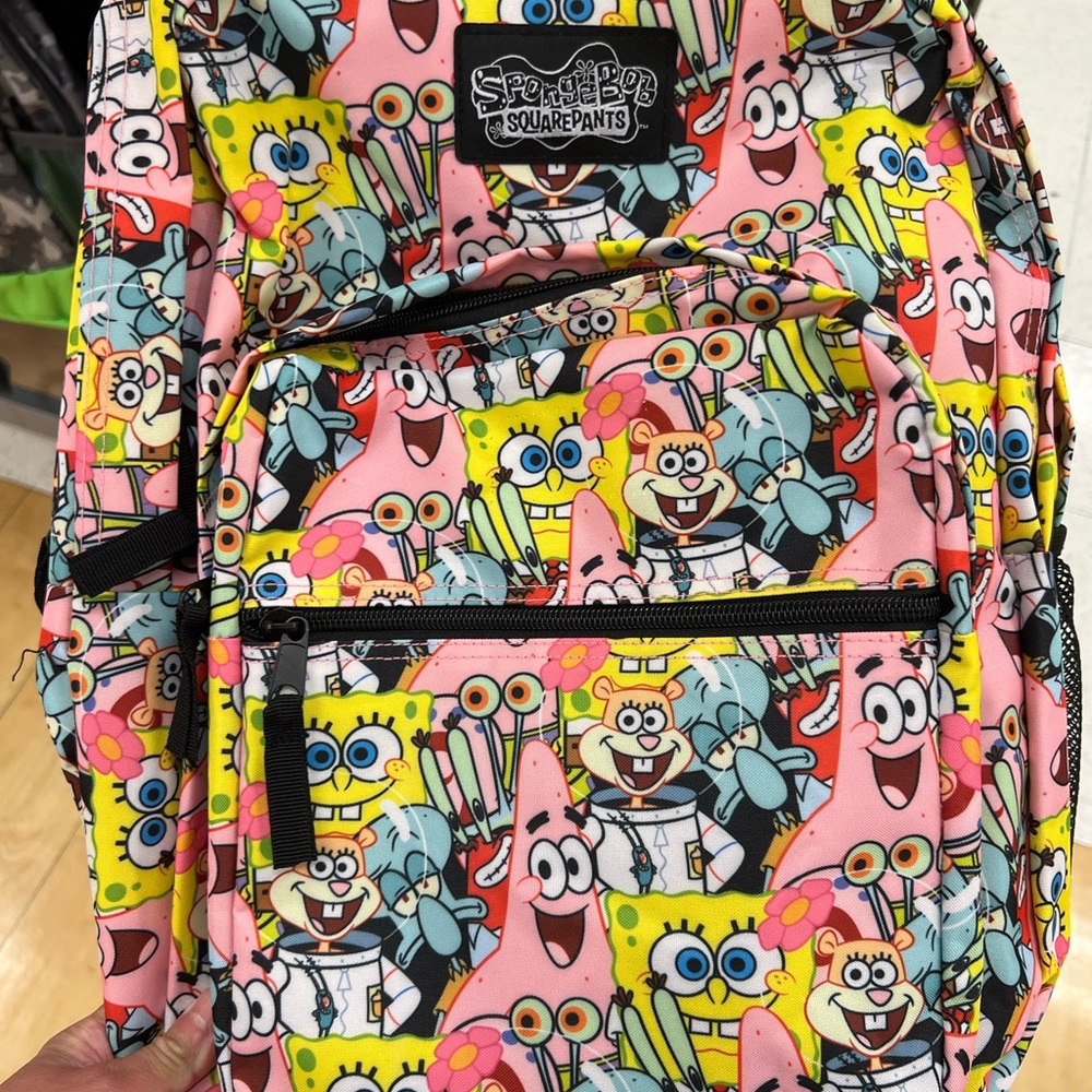 SpongeBob SquarePants Kids Backpack - Pink and Yellow Fun